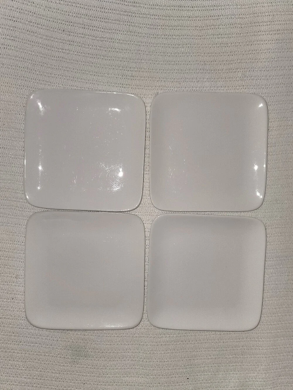 Crate&Barrel White Square Lunch/Sandwich Plates